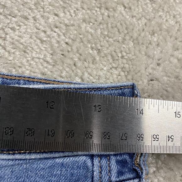 American Eagle Jeans Womens 2 Blue Stretch Wide Leg Distressed Ripped Knees - Picture 7 of 11